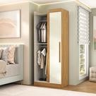 Guarda-Roupa Canto Reto 2 Portas Paris Off White/Cinamomo Guarda-Roupa Canto Reto 2 Portas Paris Off White/Cinamomo