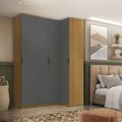 Guarda Roupa Canto Reto 4 Portas MDF Altezza Clean Belmax