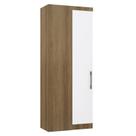 Guarda Roupa Canto Reto 90cm com 1 Porta Delphi Avelã/Branco L01 - Mpozenato