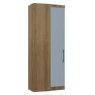 Guarda Roupa Canto Reto 90cm com 1 Porta Delphi Avelã/Grey L01 - Mpozenato