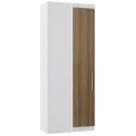 Guarda Roupa Canto Reto 90cm com 1 Porta Taiga Avelã/Branco L01 - Mpozenato