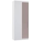 Guarda Roupa Canto Reto 90cm com 1 Porta Taiga Branco/Cinnamon L01 - Mpozenato