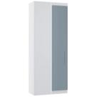 Guarda Roupa Canto Reto 90cm com 1 Porta Taiga Branco/Grey L01 - Mpozenato