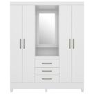 Guarda Roupa Capelinha 4 PT Com Espelho 43220 Branco Rosa Flex Demobile Guarda Roupa Capelinha 4 PT Com Espelho 43220 Branco Rosa Flex Demobile