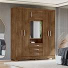 Guarda-Roupa Capelinha 6 Portas com Espelho e 3 Gavetas com Chave Gales