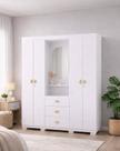 Guarda-Roupa Capelinha Aurora c/ Espelho e Chave - Branco/Camarim Flex Vila Rica Guarda-Roupa Capelinha Aurora c/ Espelho e Chave - Branco/Camarim Flex Vila Rica