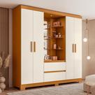 Guarda Roupa Capelinha Casal 04 Portas Olímpia Off White/Cinamomo Guarda Roupa Capelinha Casal 04 Portas Olímpia Off White/Cinamomo