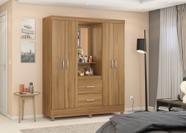 Guarda-Roupa Capelinha Lord 4 Portas com Espelho e Gavetas Amêndola Touch 181cm MDP Guarda-Roupa Capelinha Lord 4 Portas com Espelho e Gavetas Amêndola Touch 181cm MDP