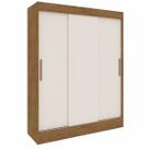 Guarda Roupa Casal 03Portas de Correr 02 Gavetas Marselha Cor: Nogueira Off White