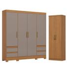 Guarda Roupa Casal 04 portas 04 Gavetas B383 Cinamomo Avelã com Armário Multiuso Margarida Cinamomo - Henn Briz Guarda Roupa Casal 04 portas 04 Gavetas B383 Cinamomo Avelã com Armário Multiuso Margarida Cinamomo - Henn Briz