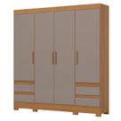 Guarda Roupa Casal 04 portas 04 Gavetas B383 Cinamomo Avelã - Henn - Briz