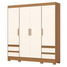Guarda Roupa Casal 04 Portas 04 Gavetas B383 Cinamomo Off White - Henn - Briz