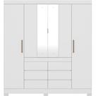Guarda Roupa Casal 04 Portas Com Espelho 66510 Branco Demobile Branco Guarda Roupa Casal 04 Portas Com Espelho 66510 Branco Demobile Branco