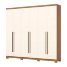 Guarda Roupa Casal 06 Portas 03 Gavetas New Jade D345 Cinamomo Off White - Henn