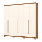 Guarda Roupa Casal 06 Portas 03 Gavetas New Jade D345 Cinamomo Off White - Henn