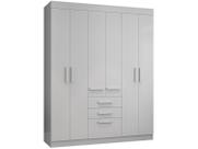 Guarda Roupa Casal 07 Portas 2 Gavetas Branco Aramóveis