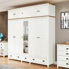 Guarda-Roupa Casal 10 Portas 3 Gavetas Topázio Branco/Freijó Madeira Pinus - Finestra