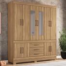Guarda Roupa Casal 10 Portas Com Espelho e 3 Gavetas New Murano