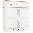 Guarda Roupa Casal 10 Portas Com Espelho E Maleiro Mazzaro F06 Branco Freijó - Lyam Decor