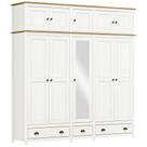 Guarda Roupa Casal 10 Portas Com Espelho e Maleiro Mazzaro F06 Branco Freijó - Lyam Decor