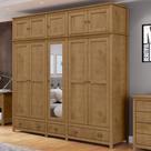 Guarda Roupa Casal 10 Portas Com Espelho e Maleiro Mazzaro F06 Freijó - Lyam Decor