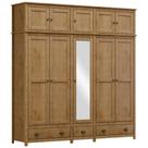 Guarda Roupa Casal 10 Portas Com Espelho e Maleiro Mazzaro F06 Freijó - Lyam Decor