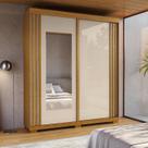 Guarda-roupa Casal 100% MDF 2 Portas Com Espelho 180cm Freesia Espresso Móveis