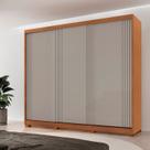 Guarda-roupa Casal 100% Mdf 3 Portas de Correr 4 Gavetas com 6 Prateleiras e com Pés Chile