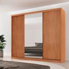 Guarda-roupa Casal 100% Mdf 3 Portas de Correr 4 Gavetas e Espelho Chile