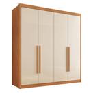 Guarda Roupa Casal 100% MDF 4 Portas e 4 Gavetas Bergamo Cinamomo/Off White