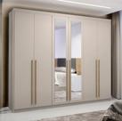 Guarda Roupa Casal 100% MDF 6 Portas 6 Gavetas com Espelhos Dubai Majestic Bege/Fendi Guarda Roupa Casal 100% MDF 6 Portas 6 Gavetas com Espelhos Dubai Majestic Bege/Fendi