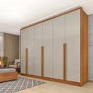 Guarda Roupa Casal 100 MDF 6 Portas 6 Gavetas Realeza Tcil Móveis Cinamomo Off White