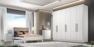 Guarda Roupa Casal 100% MDF 6 Portas 8 Gavetas - Linea-Branco - Móveis Novo Horizonte