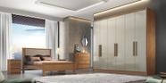 Guarda Roupa Casal 100% MDF 6 Portas 8 Gavetas - Linea-Cumaru/Fendi - Móveis Novo Horizonte