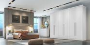 Guarda Roupa Casal 100% MDF 6 Portas 8 Gavetas - Robust -Branco - Móveis Novo Horizonte