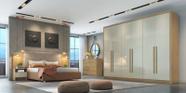 Guarda Roupa Casal 100% MDF 6 Portas 8 Gavetas - Robust -Cumaru/Fendi - Móveis Novo Horizonte