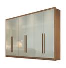 Guarda Roupa Casal 100% MDF 6 Portas 8 Gavetas - Robust -Cumaru/Fendi - Móveis Novo Horizonte