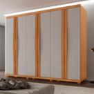 Guarda-Roupa Casal 100% MDF 6 Portas e 6 Gaveta com Pés Olimp Marrom/Marromle/Off White