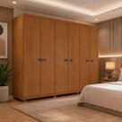 Guarda-roupa Casal 100% MDF 6 Portas e 6 Gavetas com Pés 273cm Multimóveis CR35545