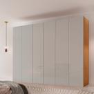 Guarda-Roupa Casal 100% MDF 6 Portas e 6 Gavetas Vision Marrom/Marromle/Off White