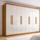 Guarda Roupa Casal 100% MDF 8 Portas 4 Gavetas Jatobá Plus Cinamomo/Off White Yescasa Marrom Guarda Roupa Casal 100% MDF 8 Portas 4 Gavetas Jatobá Plus Cinamomo/Off White Yescasa Marrom
