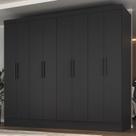 Guarda Roupa Casal 100% MDF 8 Portas 4 Gavetas Jatobá Yescasa Preto Guarda Roupa Casal 100% MDF 8 Portas 4 Gavetas Jatobá Yescasa Preto