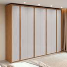 Guarda-Roupa Casal 100% MDF 8 Portas Easy Glow Amendoa Clean/Off White