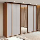 Guarda-roupa Casal 100% Mdf 8 Portas Easy Glow Com Espelhos Frassino/off White