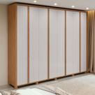 Guarda-roupa Casal 100% Mdf 8 Portas Easy Glow Com Pés Amendoa Clean/off White