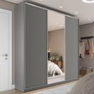 Guarda-roupa Casal 100% Mdf Bp com 3 Portas e 1 Espelho Zermatt