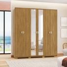 Guarda-roupa Casal 100% Mdf com Espelho 6 Portas 4 Gavetas Noronha