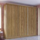 Guarda-Roupa Casal 100% MDF Kappesberg 3 Portas de Correr 8 Gavetas Nogueira Guarda-Roupa Casal 100% MDF Kappesberg 3 Portas de Correr 8 Gavetas Nogueira