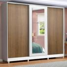Guarda Roupa Casal 100% MDF Madesa Eros 3 Portas de Correr com Espelho com Pés