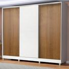Guarda Roupa Casal 100% MDF Madesa Royale 3 Portas de Correr com Pés - Branco/Rustic/Branco